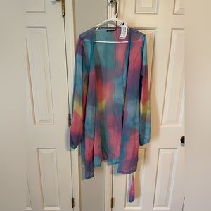 Boohoo rainbow beach cover up